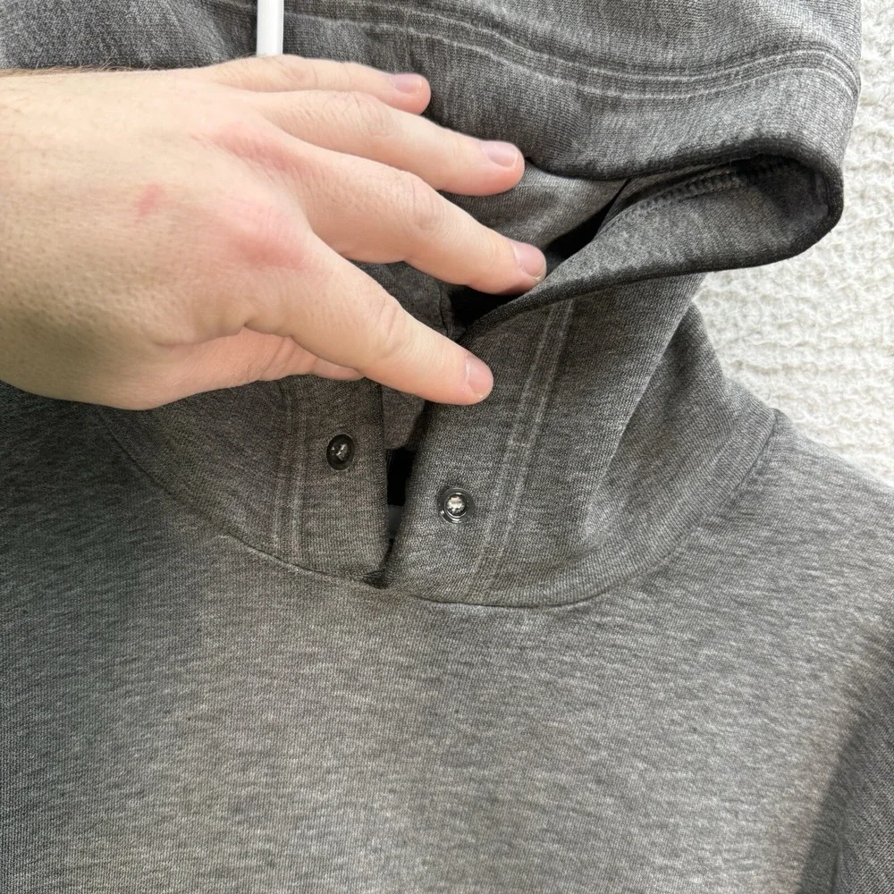 Nike Sweatshirt Mens Large Gray Hoodie Small Swoosh Streetwear Grunge Skater Y2K